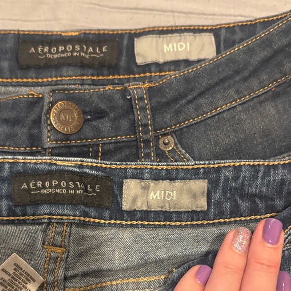 Aeropostale 2 pairs Distressed Blue Jean Shorts - Picture 2 of 4